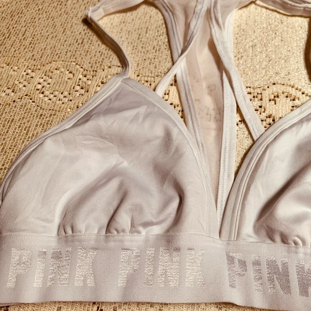 Pink Sport Womens White Strappy Bralette Size Small - Picture 2 of 10